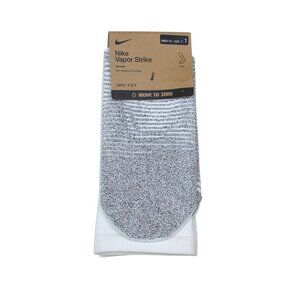 Nike Vapor Strike Soccer Crew Socks Dri-FIT White & Gray Mens Size 12-13.5